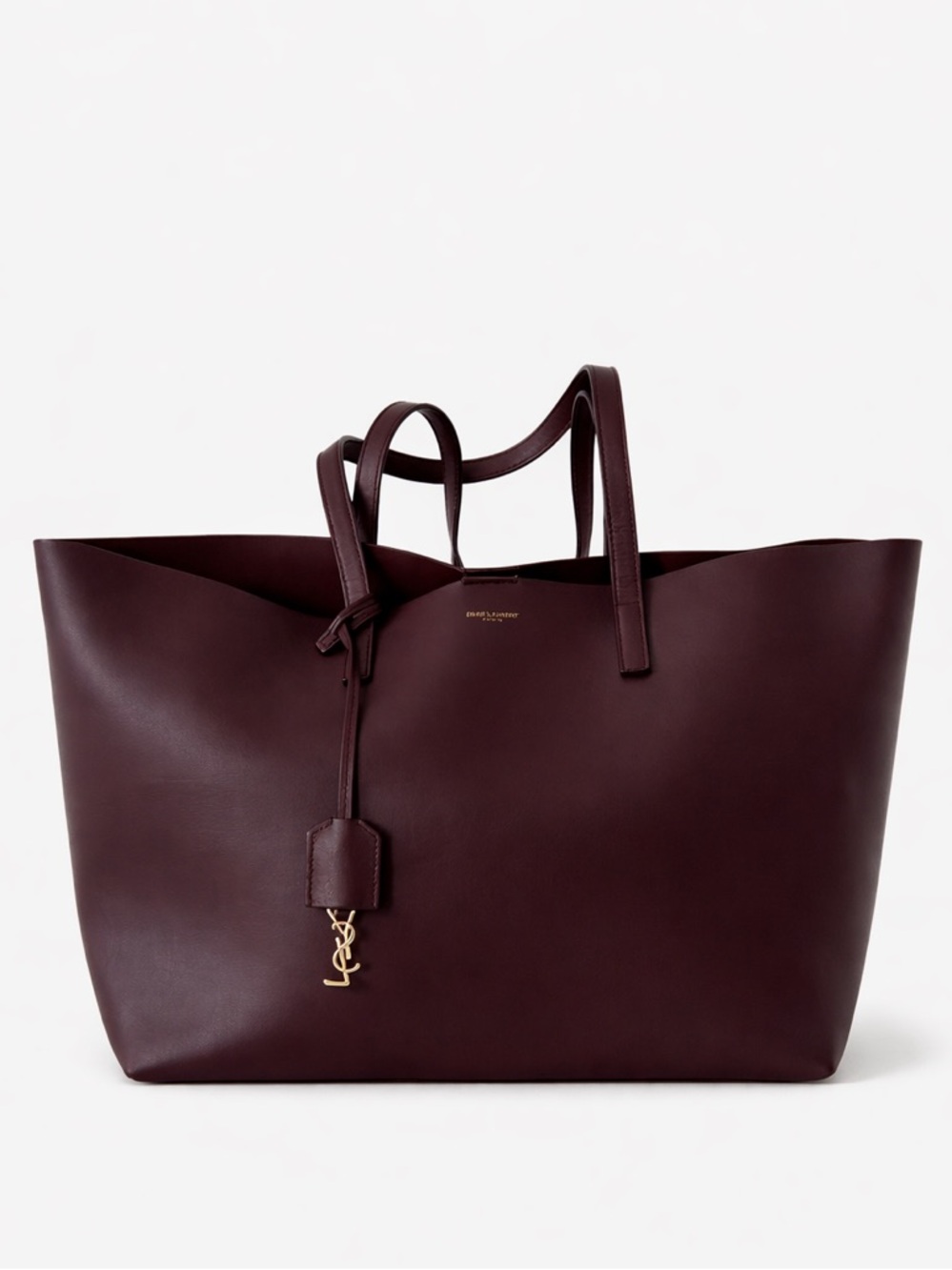 Saint Laurent Burgundy East West Leather Tote Bag